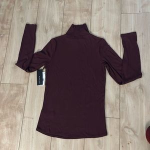 Black Tape Long Sleeve ribbed wine color Size Small